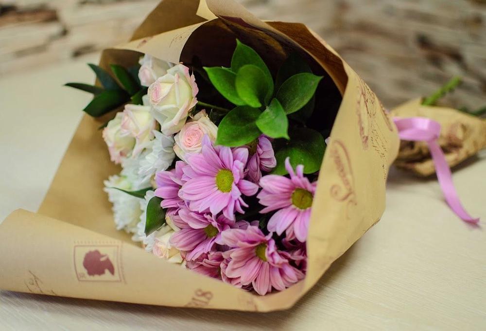 Букет цветов из: Розы и Хризантемы в Голубинской