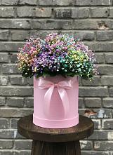 Цветочная композиция из Гипсофила и Розы в шляпной коробке #REPLACE_PRED# Голубинской