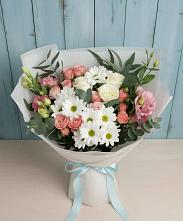 Букет цветов из:  Розы, Лизиантусы и Хризантемы в Голубинской