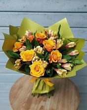 Букет цветов из:  Альстромерии и Розы #REPLACE_PRED# Голубинской