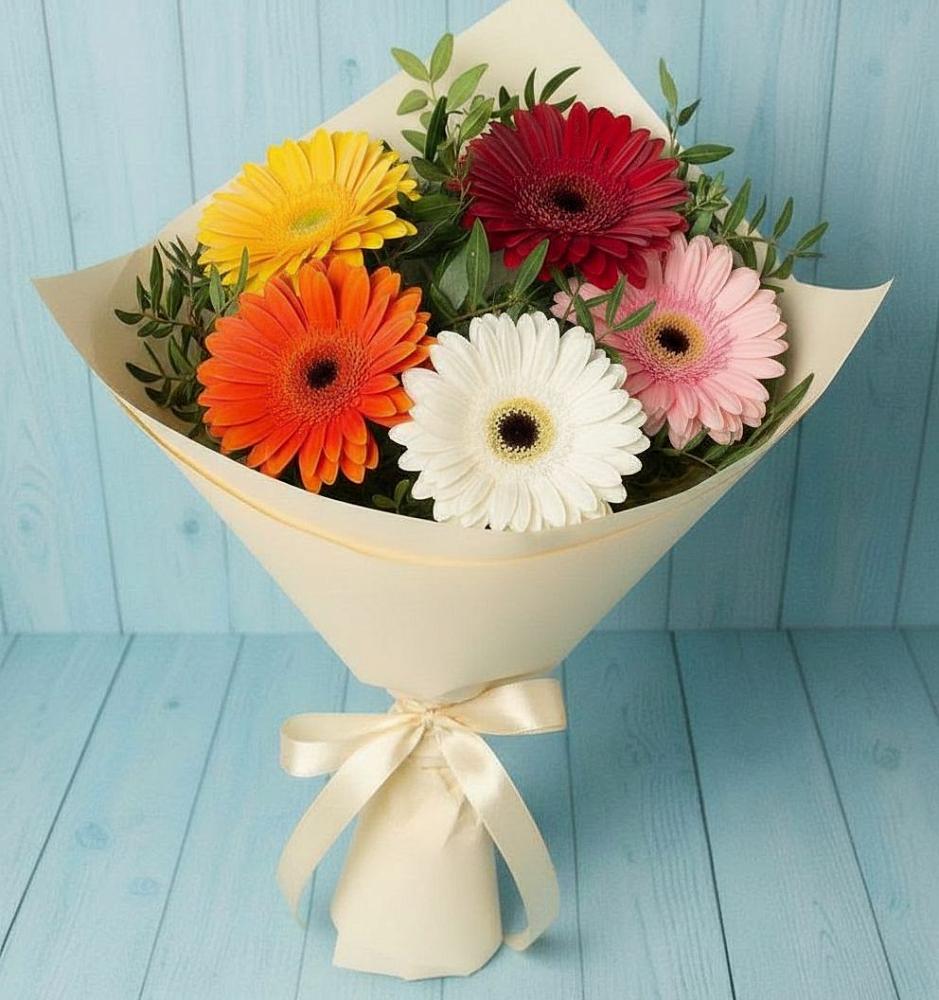 Букет цветов из: Герберы в Голубинской