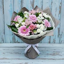 Букет цветов из:  Герберы, Альстромерии и Хризантемы #REPLACE_PRED# Голубинской