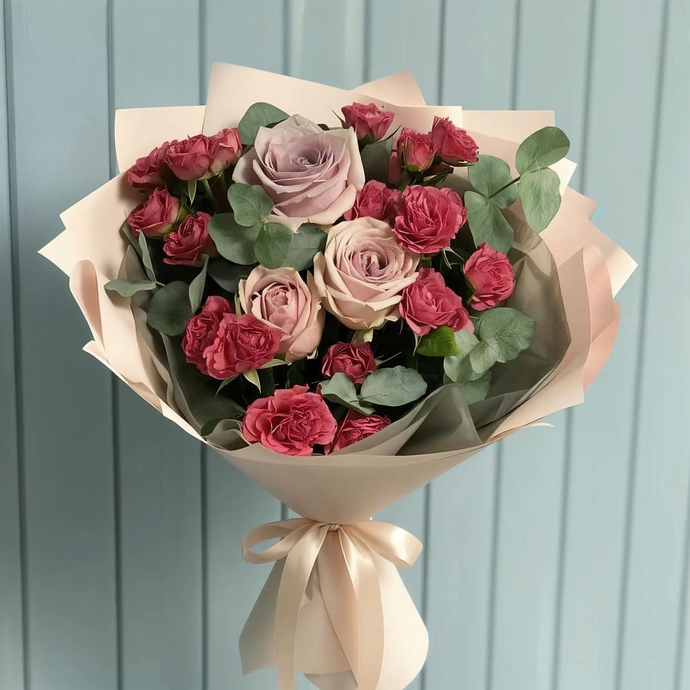 Букет цветов из: Гвоздики и Розы в Голубинской