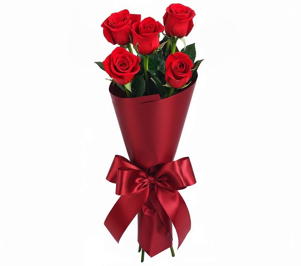 Букет 5 Красных роз Эдлесс Лав в Голубинской