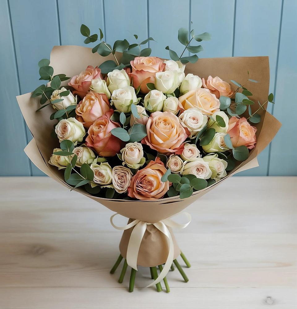 Букет цветов из: Альстромерии и Розы в Голубинской