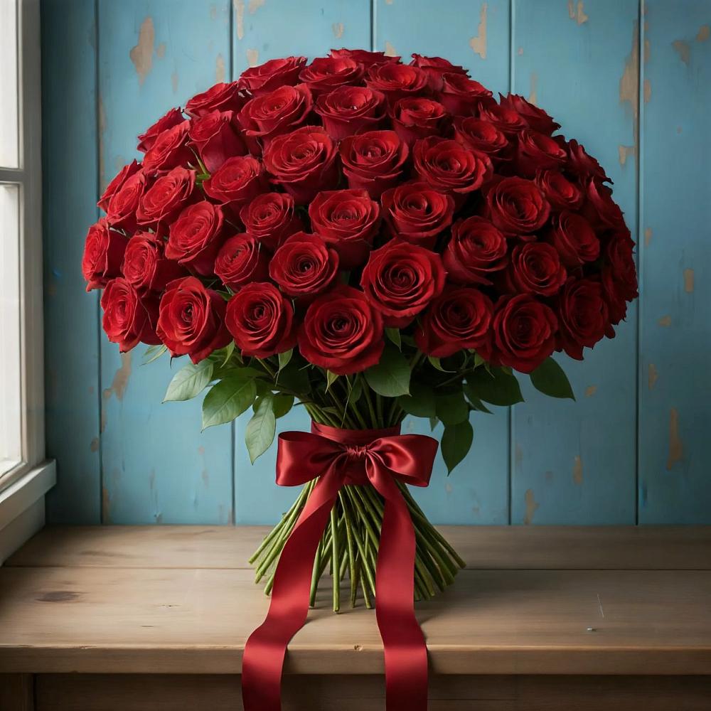 Букет Красные розы Блэк Меджик в Голубинской