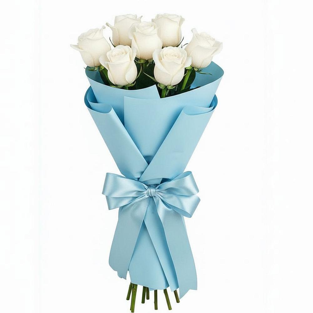 Букет 7 белых роз Проуд в Голубинской