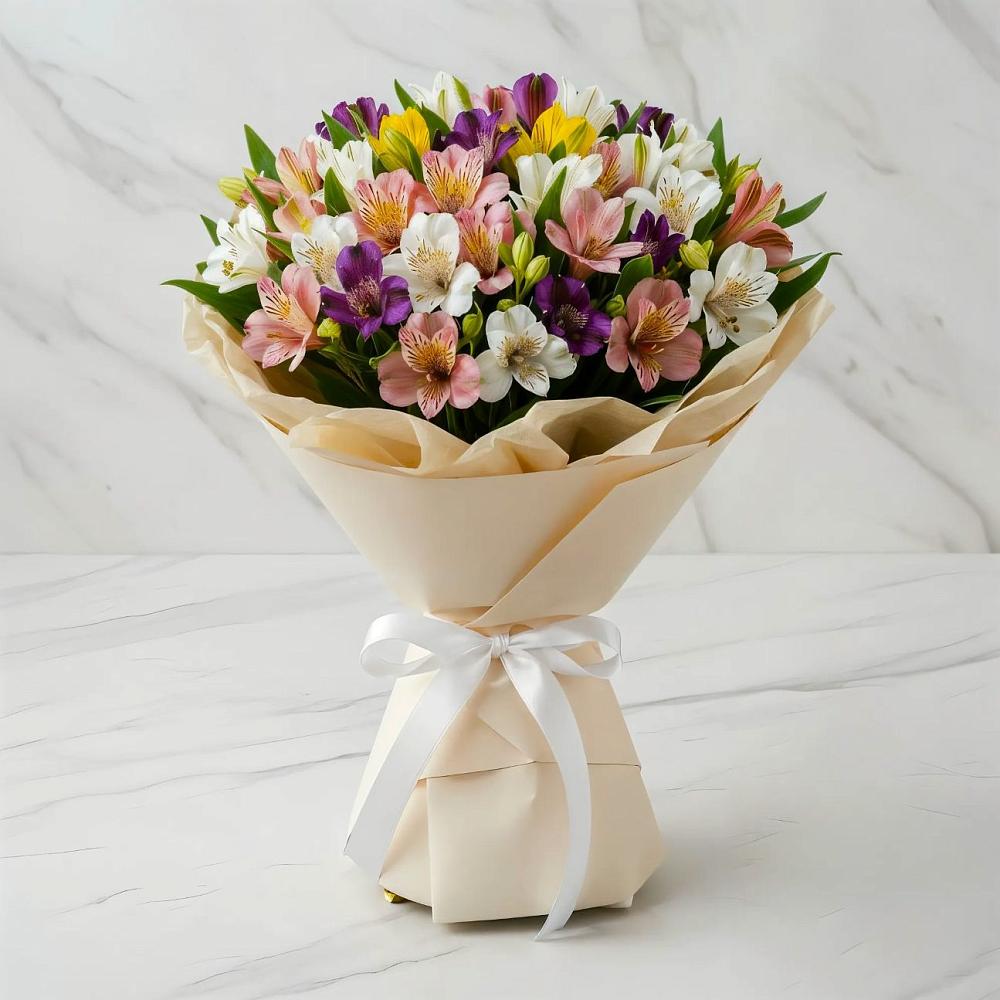 Букет цветов из: Альстромерии в Голубинской