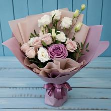 Букет цветов из:  Розы и Лизиантусы в Голубинской