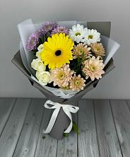 Букет цветов из:  Розы, Герберы и Хризантемы в Голубинской