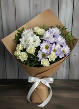 Букет цветов из:  Хризантемы и Розы #REPLACE_PRED# Голубинской