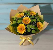 Букет цветов из:  Герберы и Хризантемы в Голубинской