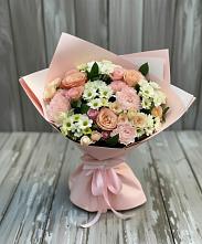 Букет цветов из:  Гвоздики, Розы и Хризантемы в Голубинской