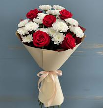 Букет цветов из:  Розы и Хризантемы в Голубинской