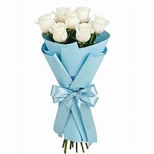 Букет 7 белых роз Проуд в Голубинской