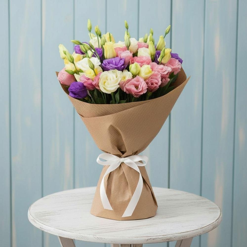 Букет цветов из: Лизиантусы в Голубинской