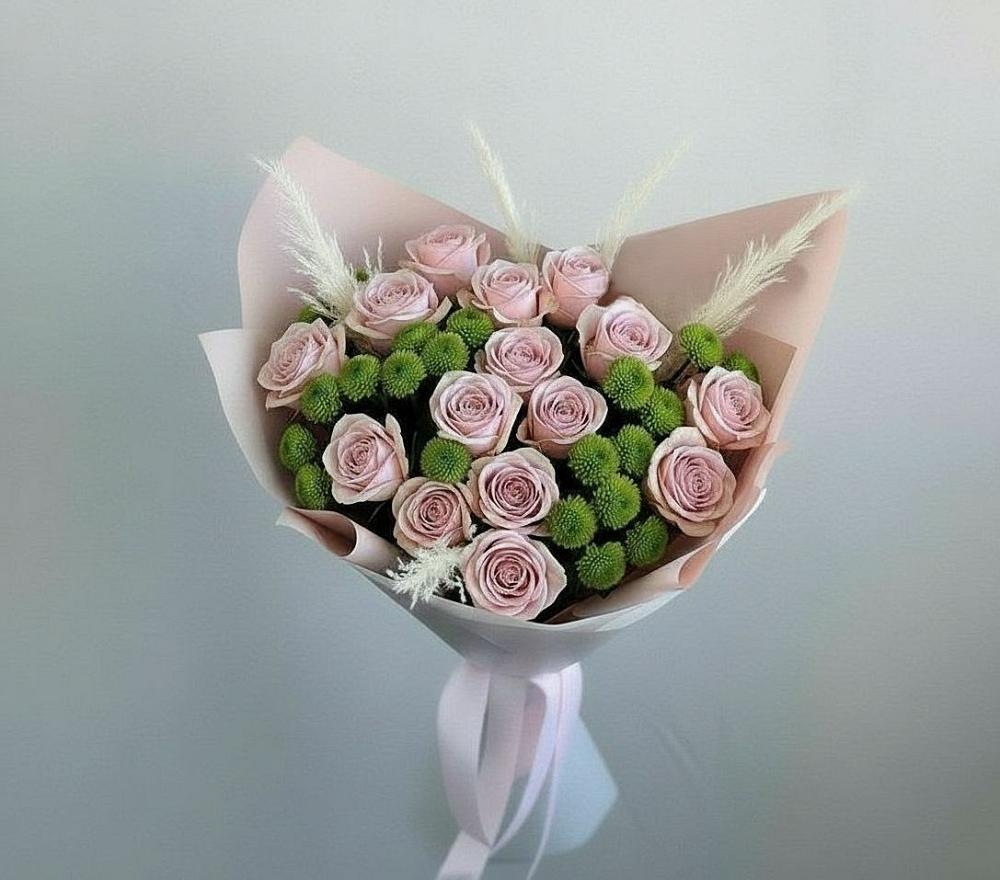 Букет цветов из: Розы и Хризантемы в Голубинской