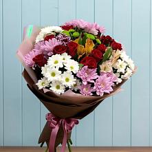 Букет цветов из:  Розы, Хризантемы и Альстромерии в Голубинской