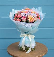 Букет цветов из:  Хризантемы и Розы в Голубинской