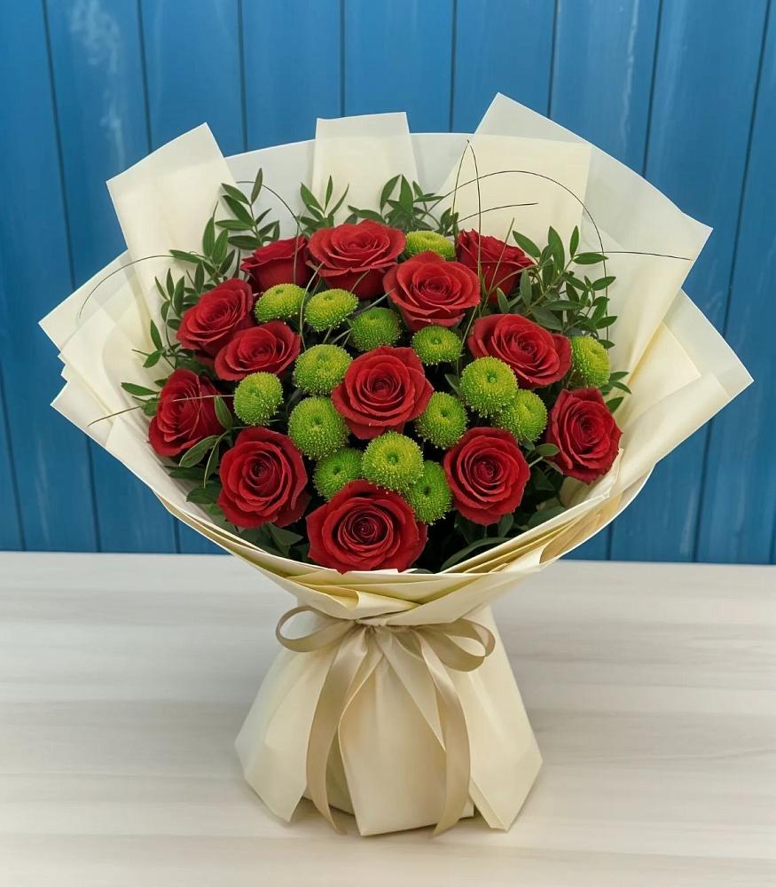 Букет цветов из: Розы и Хризантемы в Голубинской