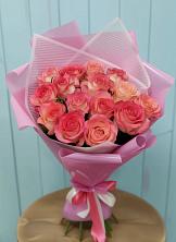 Букет 15 Розовых роз Равель в Голубинской