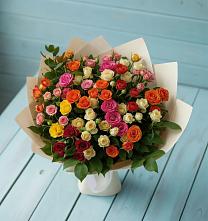 Букет Микс из разноцветных кустовых роз #REPLACE_PRED# Голубинской